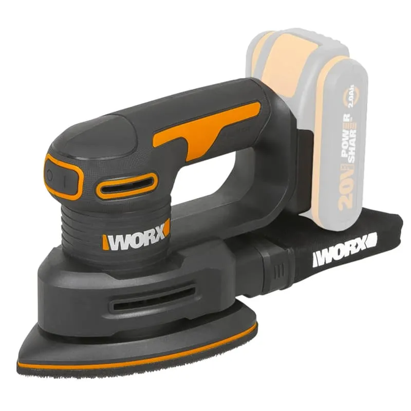 Виброшлифмашина WORX WX822.9 20V аккумуляторная, без АКБ и ЗУ